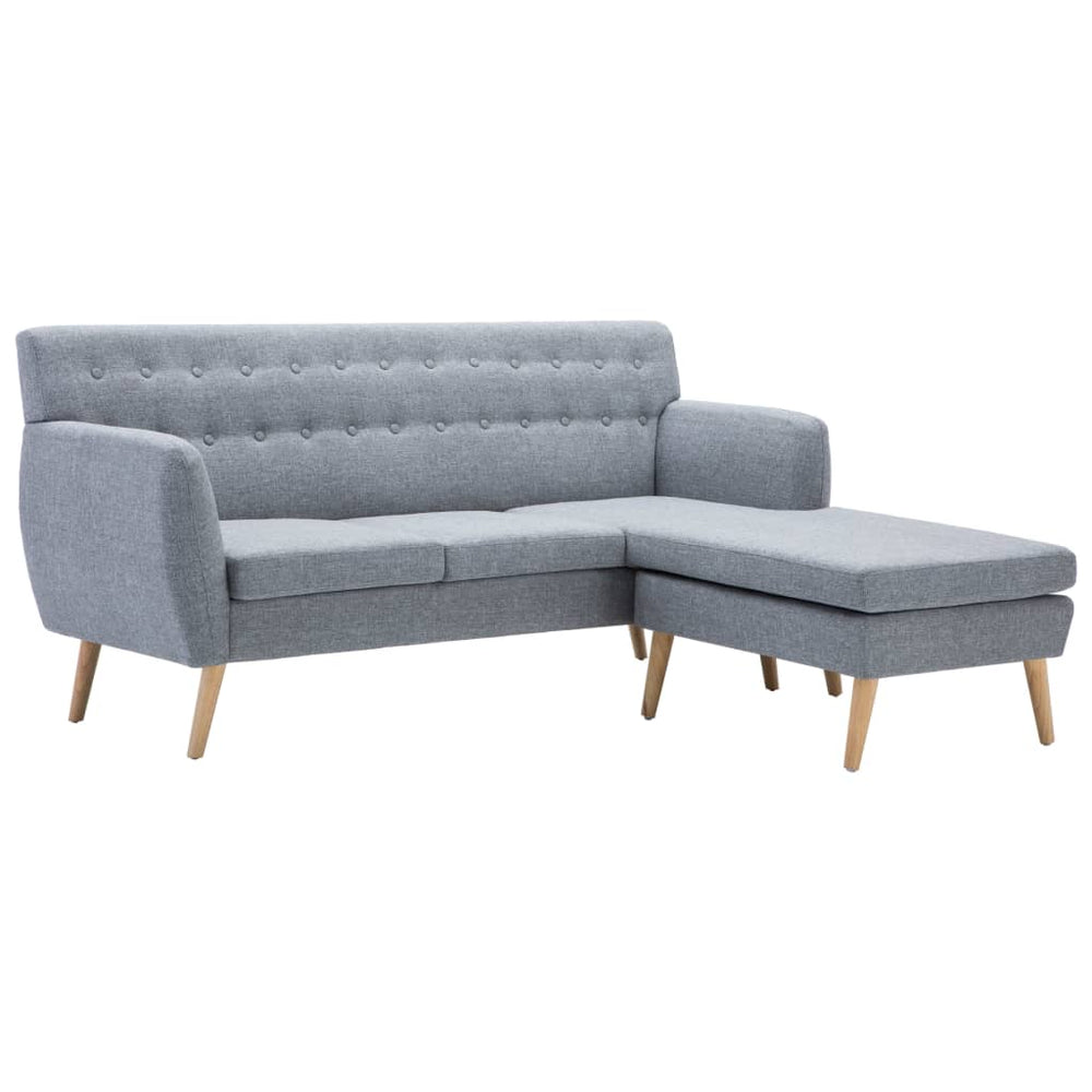 vidaXL L-shaped Sofa Fabric 171.5x138x81.5 cm Light Grey