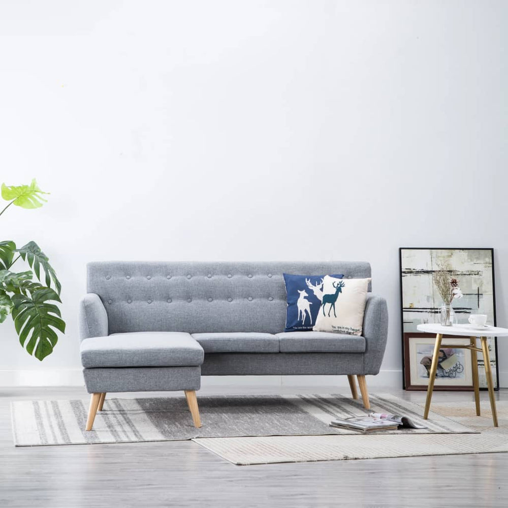vidaXL L-shaped Sofa Fabric 171.5x138x81.5 cm Light Grey