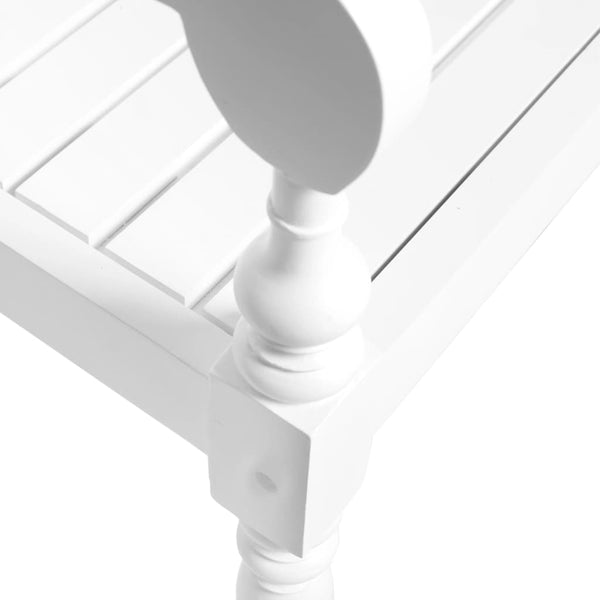 vidaXL Batavia Bench 98 cm Solid Mahogany White
