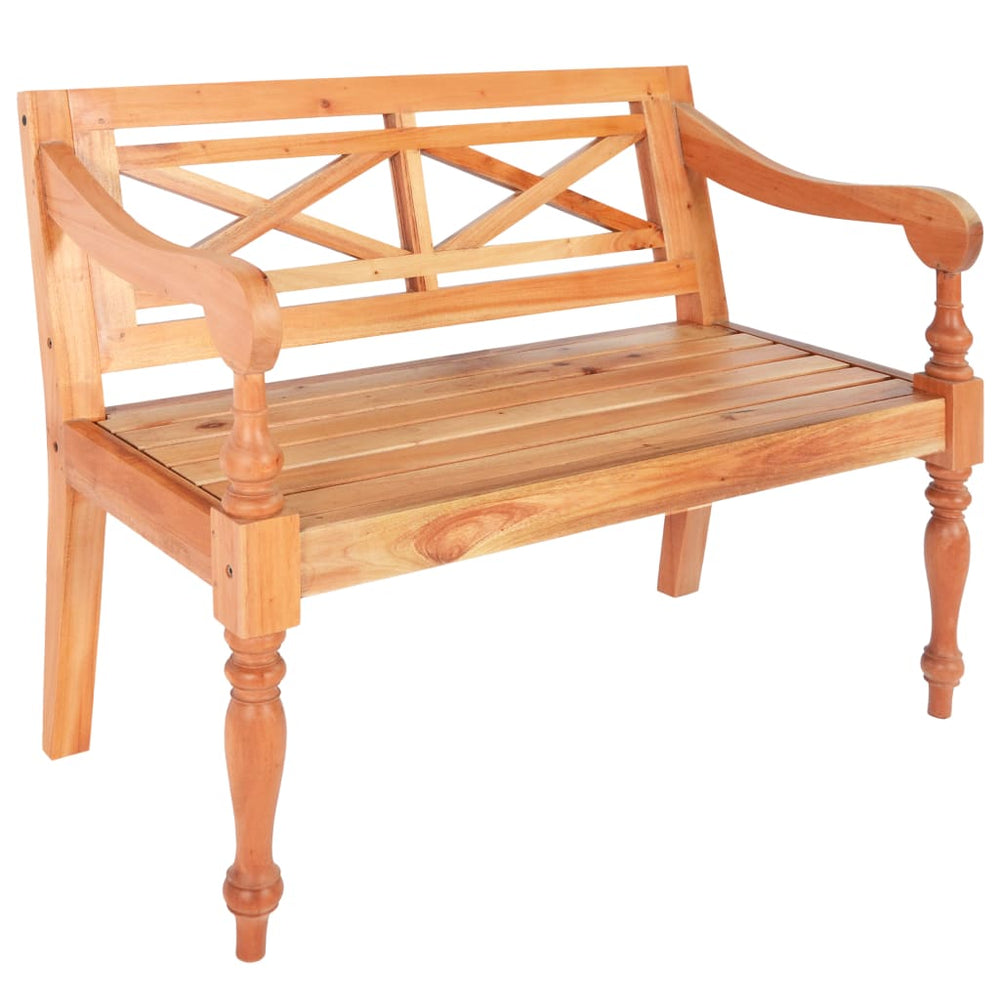 vidaXL Batavia Bench 98 cm Solid Mahogany Light Brown