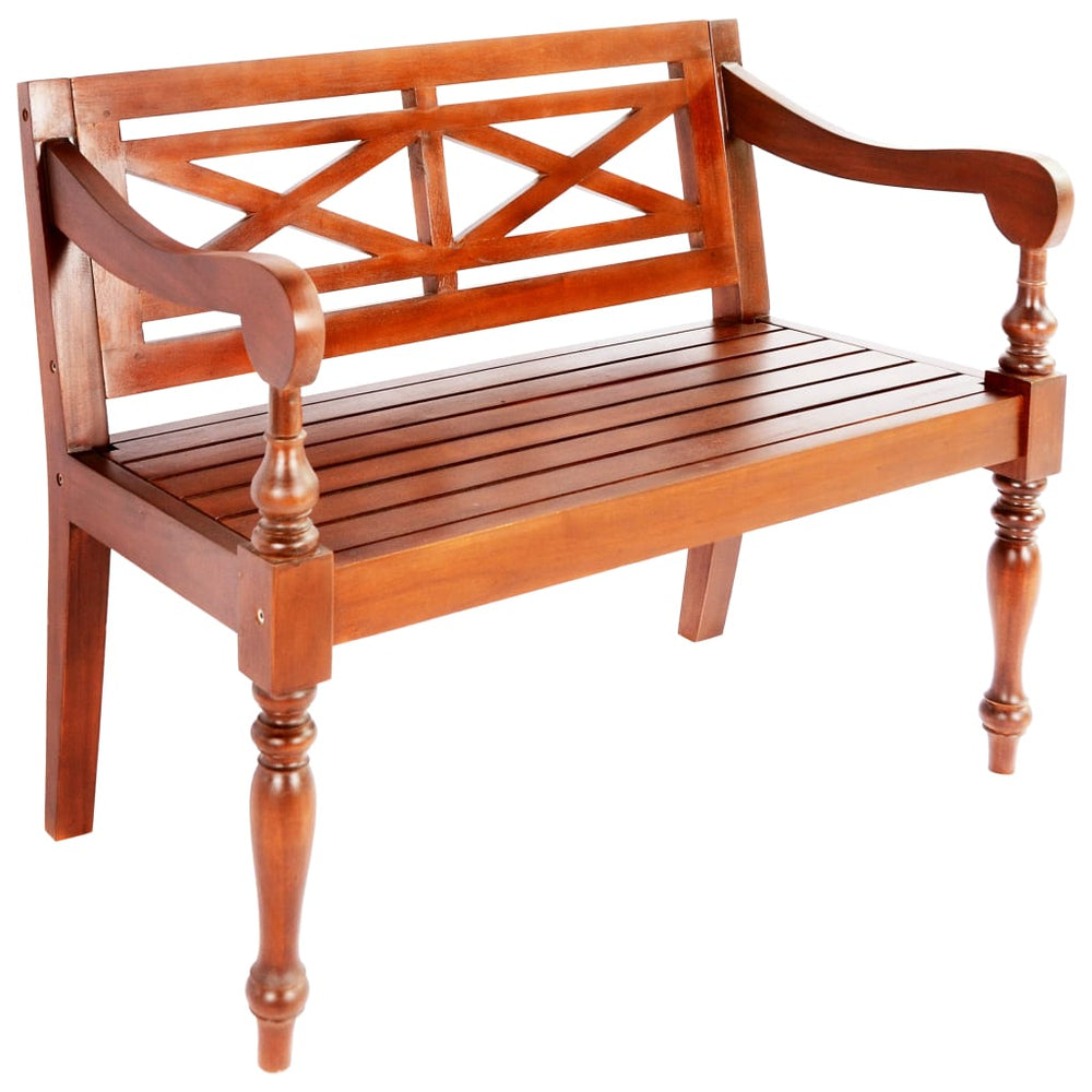 vidaXL Batavia Bench 98 cm Solid Mahogany Dark Brown