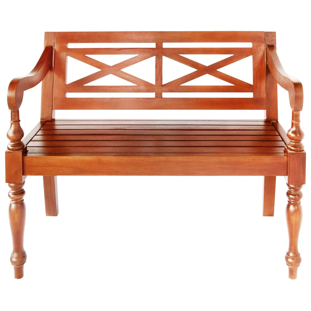 vidaXL Batavia Bench 98 cm Solid Mahogany Dark Brown