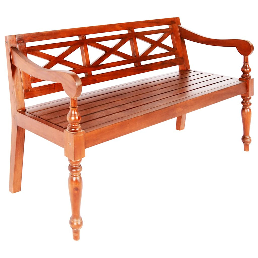 vidaXL Batavia Bench 136 cm Solid Mahogany Dark Brown