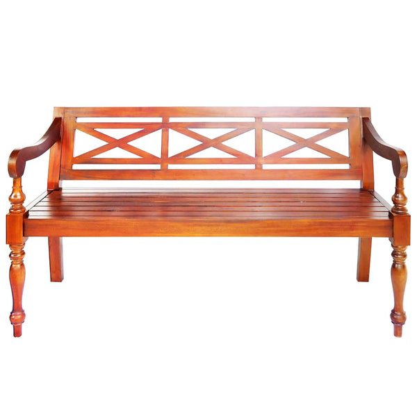 vidaXL Batavia Bench 136 cm Solid Mahogany Dark Brown