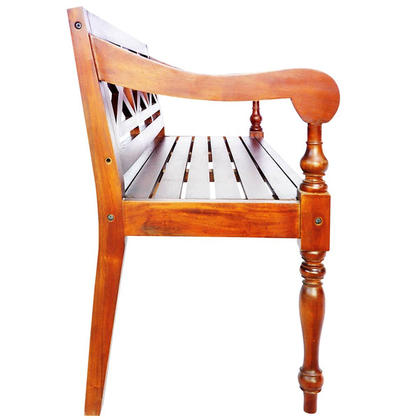 vidaXL Batavia Bench 136 cm Solid Mahogany Dark Brown