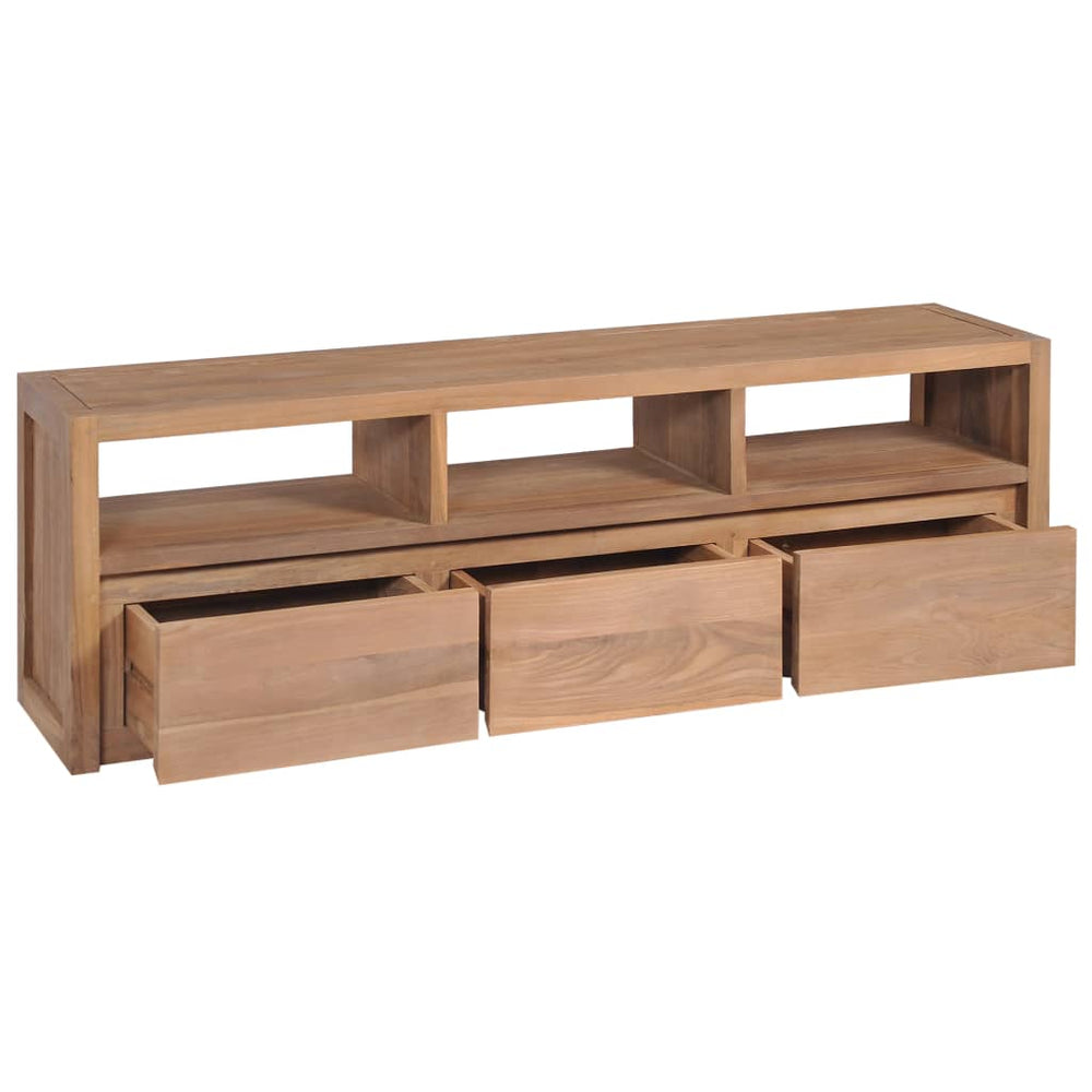 vidaXL TV Cabinet Solid Teak Wood Natural 120×30×40 cm