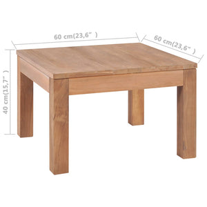 vidaXL Coffee Table Solid Teak Wood Natural 60x60x40 cm