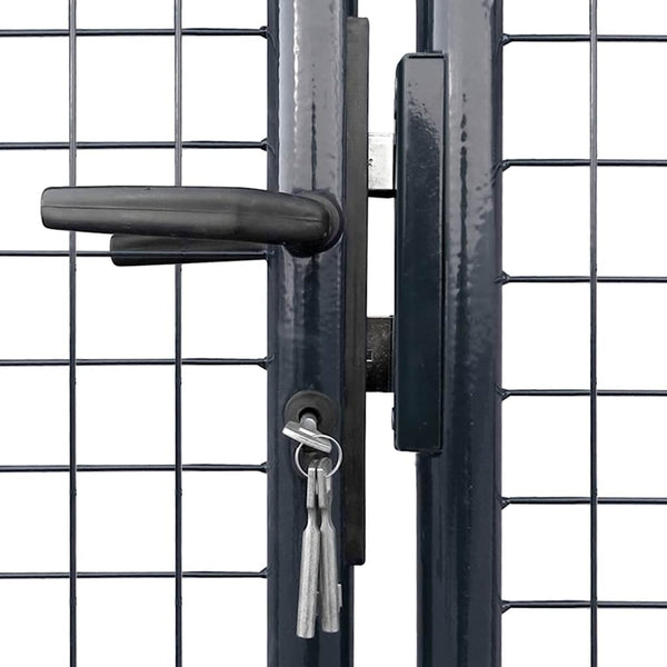vidaXL Mesh Garden Gate Galvanized Steel 300 x 75 cm Grey