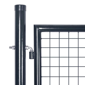vidaXL Mesh Garden Gate Galvanized Steel 300 x 100 cm Gray