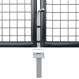 vidaXL Mesh Garden Gate Galvanised Steel 300 x 150 cm Grey