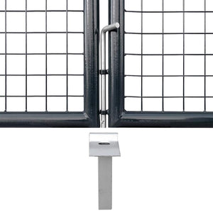 vidaXL Mesh Garden Gate Galvanized Steel 300 x 175 cm Gray