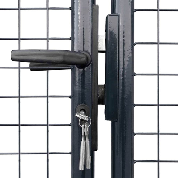 vidaXL Mesh Garden Gate Galvanized Steel 300 x 200 cm Gray