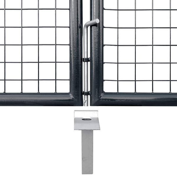 vidaXL Mesh Garden Gate Galvanized Steel 300 x 200 cm Gray