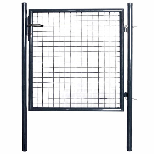 vidaXL Mesh Garden Gate Galvanized Steel 100 x 100 cm Gray