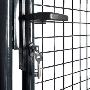vidaXL Mesh Garden Gate Galvanized Steel 100 x 100 cm Gray