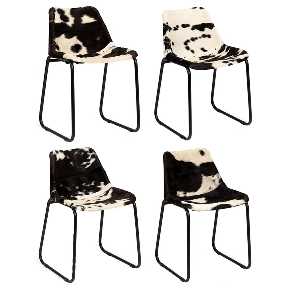 vidaXL Dining Chairs 4 pcs. Genuine Goat Leather