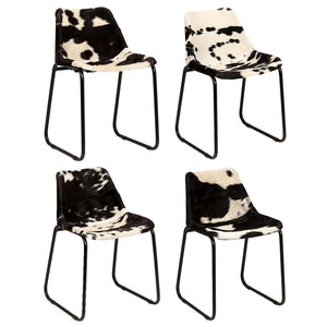 vidaXL Dining Chairs 4 pcs. Genuine Goat Leather
