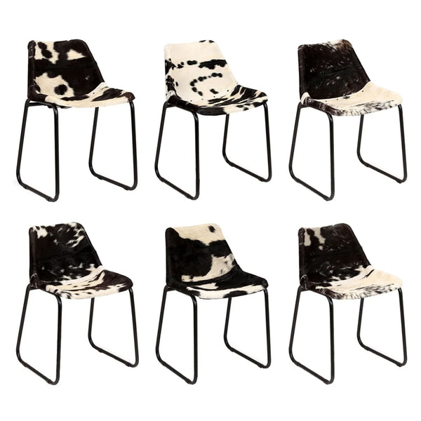 vidaXL Dining Chairs 6 pcs. Genuine Goat Leather