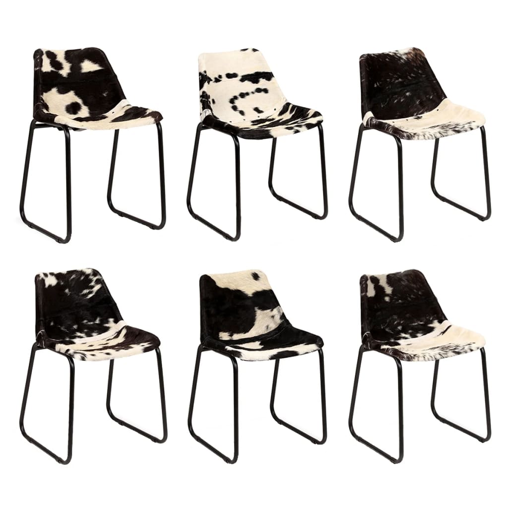 vidaXL Dining Chairs 6 pcs. Genuine Goat Leather