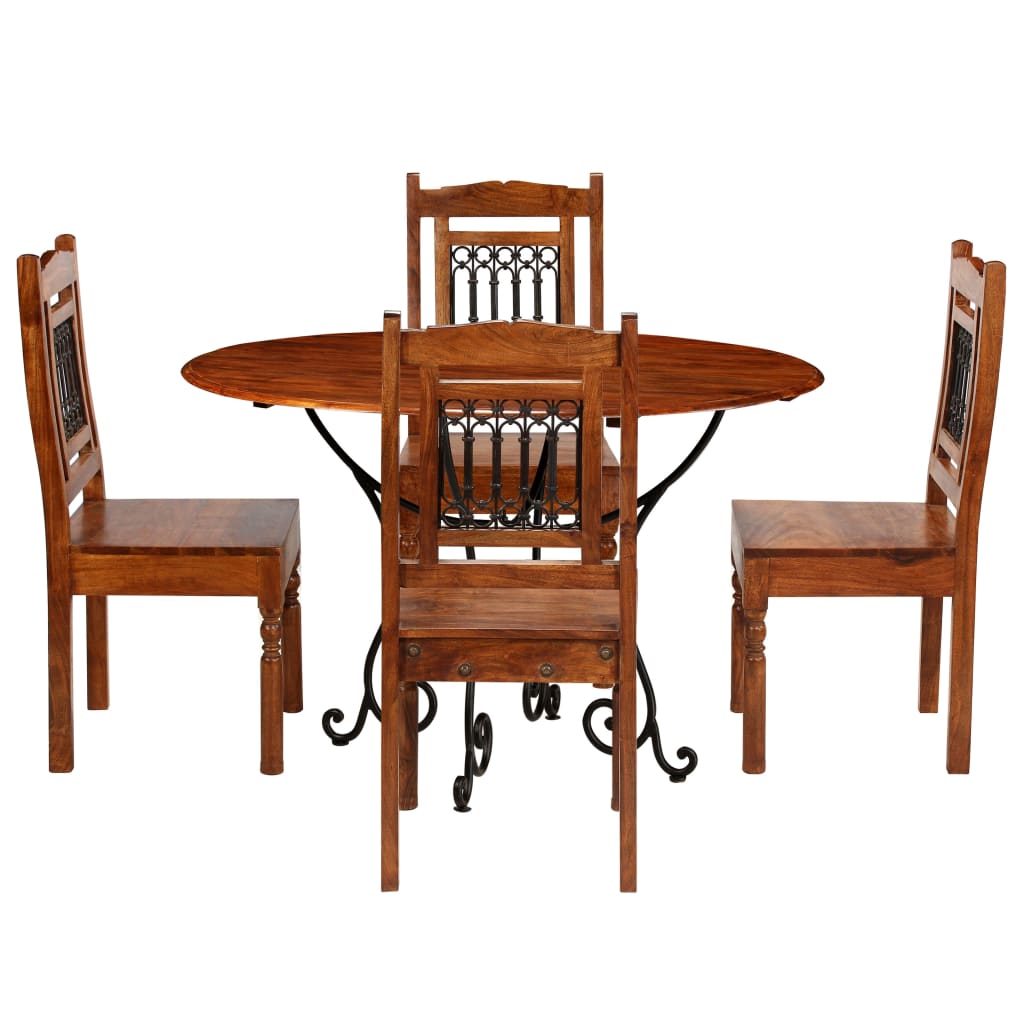 vidaXL 5-Piece Dining Set Solid Acacia Wood