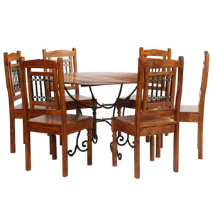vidaXL 7-Piece Dining Set Solid Acacia Wood