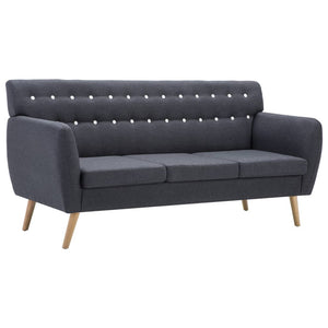 vidaXL 3-Seater Sofa Fabric 172x70x82 cm Dark Grey
