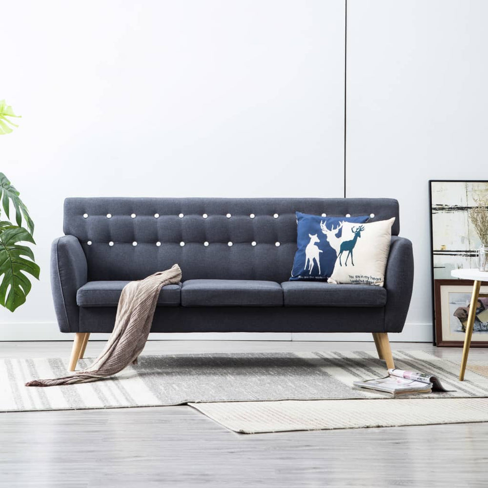 vidaXL 3-Seater Sofa Fabric 172x70x82 cm Dark Grey