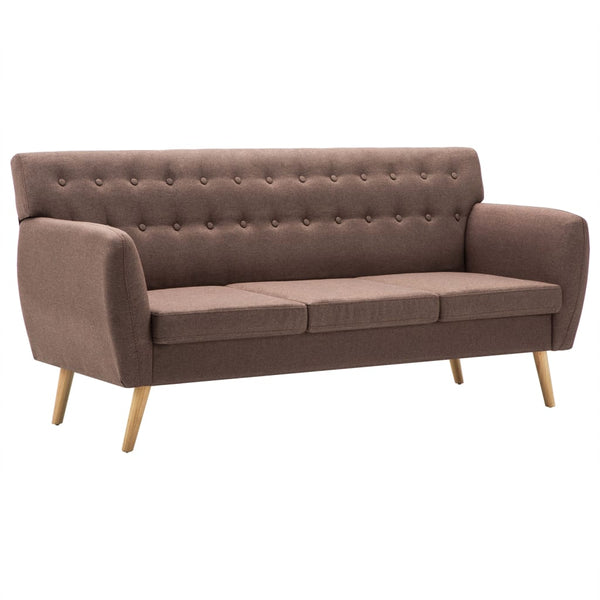 vidaXL 3-Seater Sofa Fabric 172x70x82 cm Brown