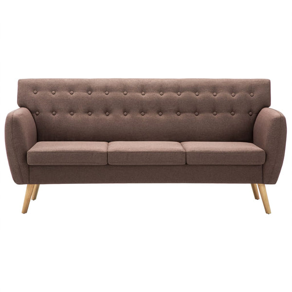 vidaXL 3-Seater Sofa Fabric 172x70x82 cm Brown