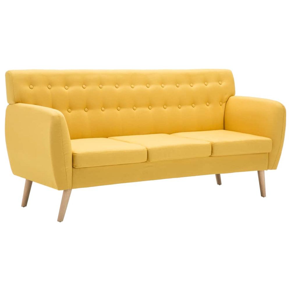vidaXL 3-Seater Sofa Fabric 172x70x82 cm Yellow