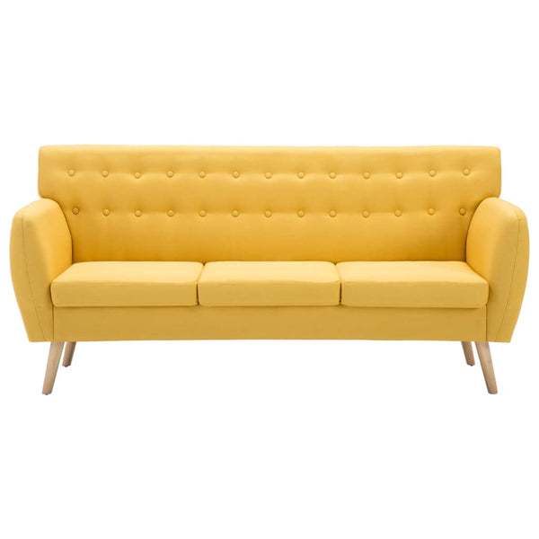 vidaXL 3-Seater Sofa Fabric 172x70x82 cm Yellow