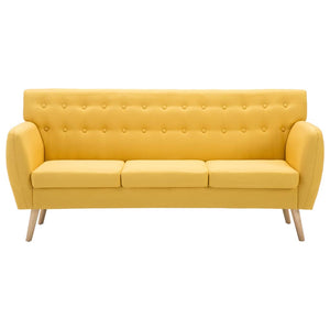 vidaXL 3-Seater Sofa Fabric 172x70x82 cm Yellow
