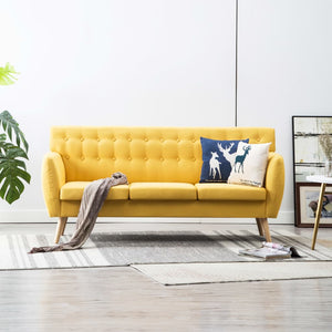 vidaXL 3-Seater Sofa Fabric 172x70x82 cm Yellow