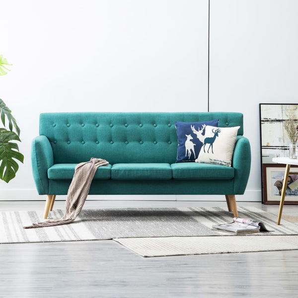 vidaXL 3-Seater Sofa Fabric 172x70x82 cm Green