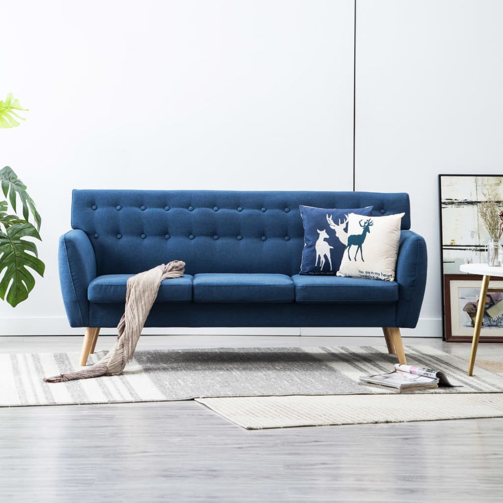 vidaXL 3-Seater Sofa Fabric 172x70x82 cm Blue
