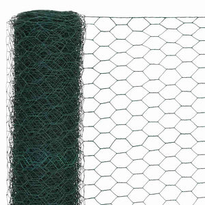 vidaXL Wire Mesh Fence Steel with PVC Coating 25x1.2 m Green