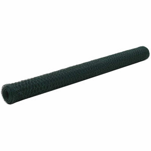 vidaXL Wire Fence Steel with PVC Coating 25x1.5 m Green