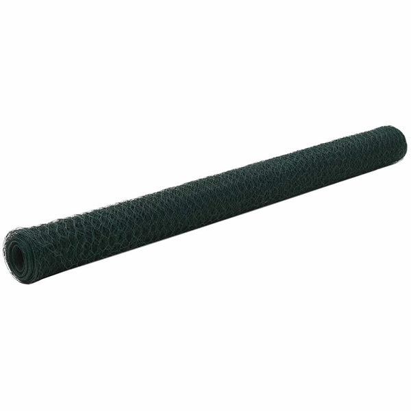 vidaXL Wire Fence Steel with PVC Coating 25x1.5 m Green