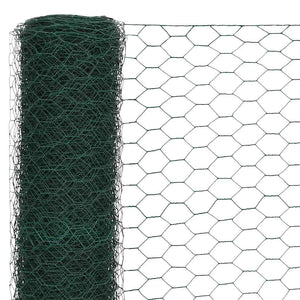 vidaXL Wire Fence Steel with PVC Coating 25x1.5 m Green