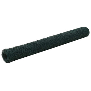 vidaXL Wire Mesh Fence Steel with PVC Coating 25x1.2 m Green