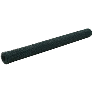 vidaXL Wire Fence Steel with PVC Coating 25x1.5 m Green