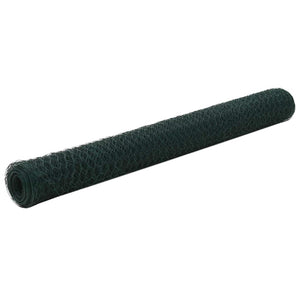 vidaXL Wire Mesh Fence Steel with PVC Coating 25x1.2 m Green
