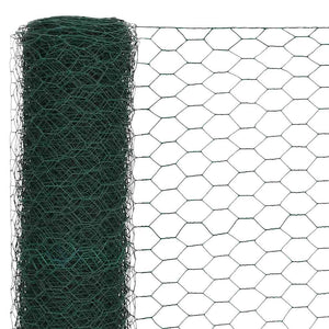 vidaXL Wire Mesh Fence Steel with PVC Coating 25x1.2 m Green