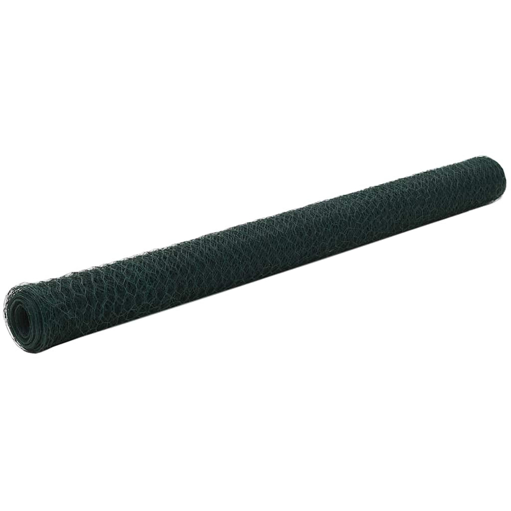 vidaXL Wire Fence Steel with PVC Coating 25x1.5 m Green