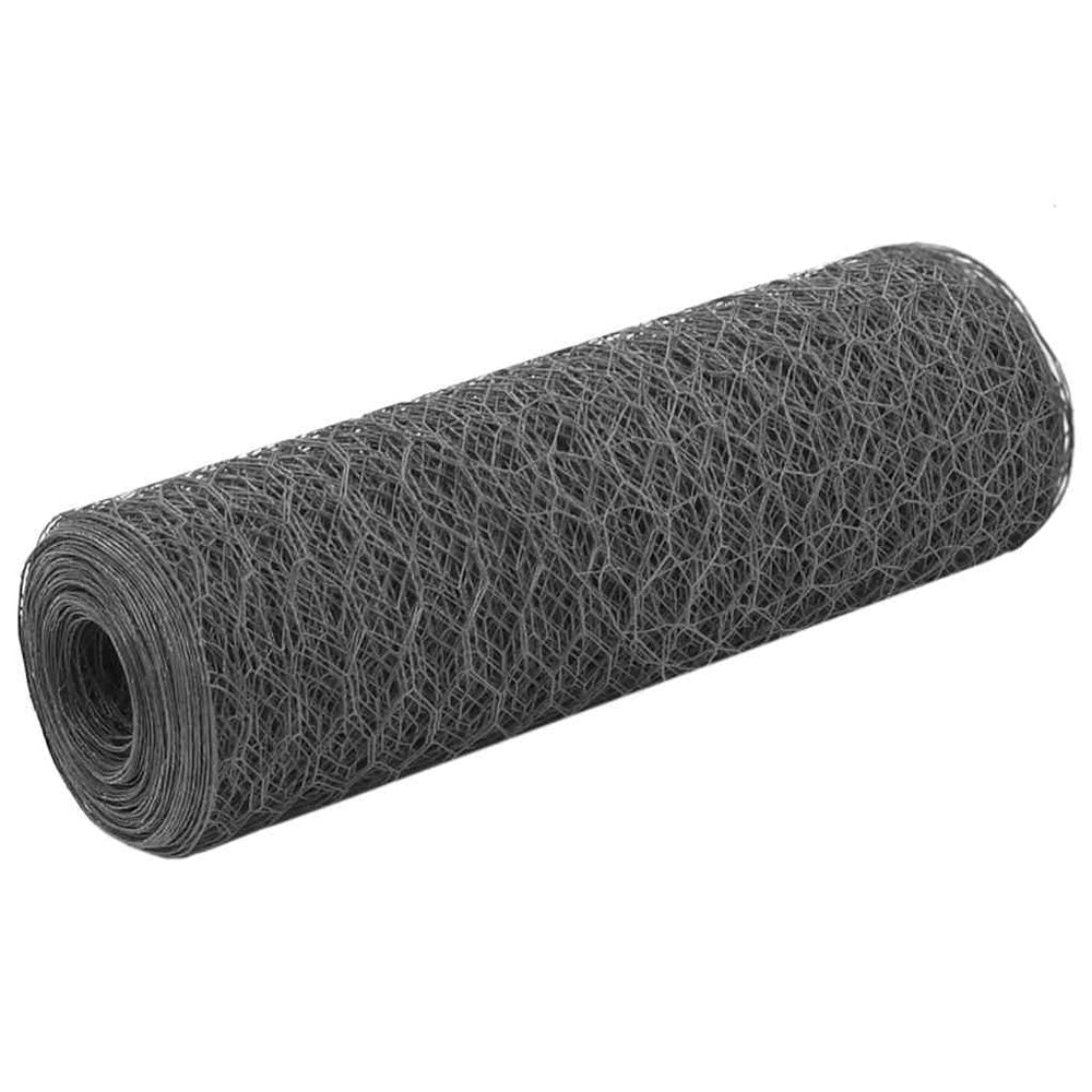 vidaXL Wire Mesh Steel with PVC Coating 25x0.5 m Grey