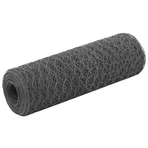 vidaXL Wire Mesh Steel with PVC Coating 25x0.5 m Grey