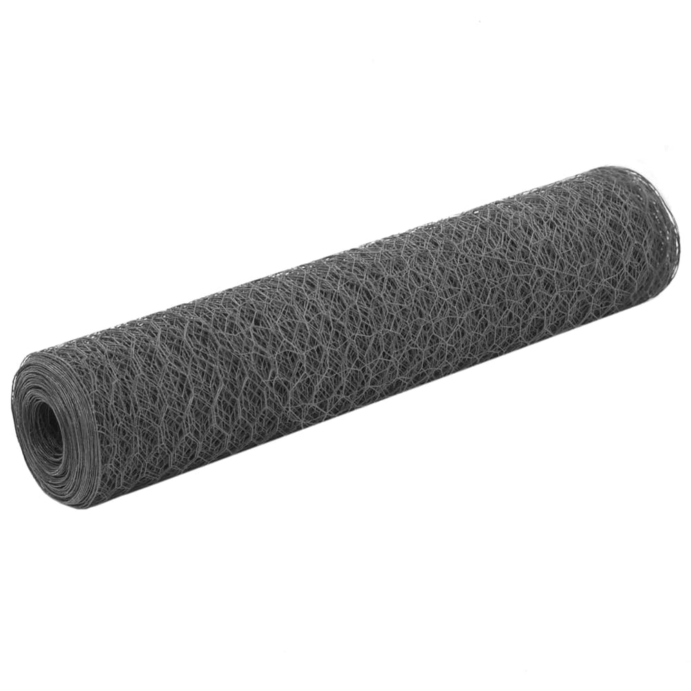 vidaXL Wire Mesh Fence Steel with PVC Coating 25x0.75 m Grey