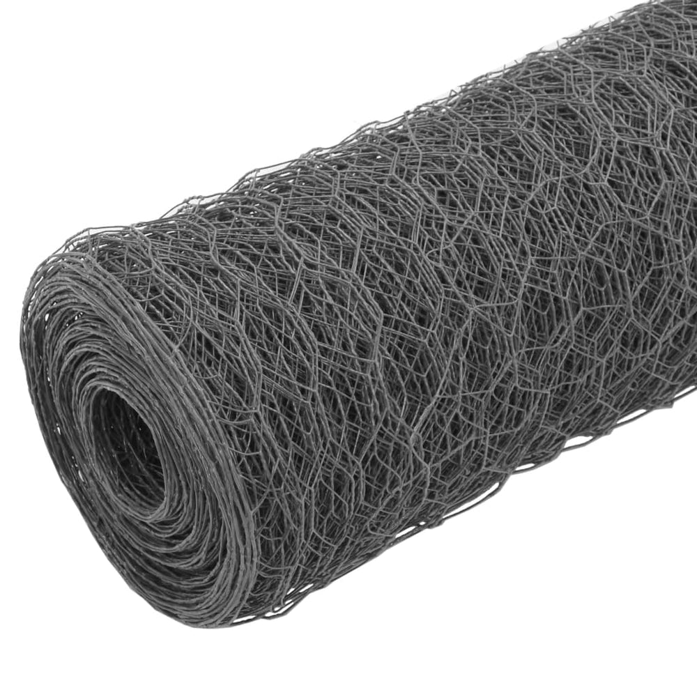 vidaXL Wire Mesh Fence Steel with PVC Coating 25x0.75 m Grey