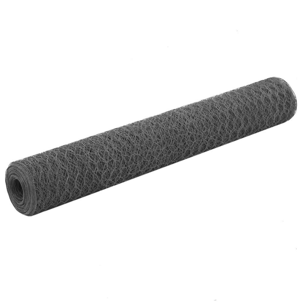vidaXL Wire Mesh Fence Steel with PVC Coating 25x1 m Grey