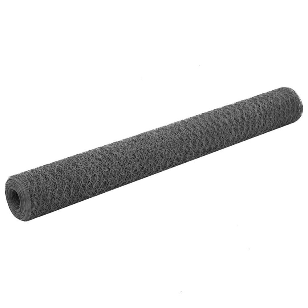 vidaXL Wire Fence Steel with PVC Coating 25x1.2 m Grey